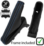 BLUE STITCH LEATHER HANDBRAKE+PLASTIC FRAME FOR VAUXHALL ASTRA G MK4 98-05