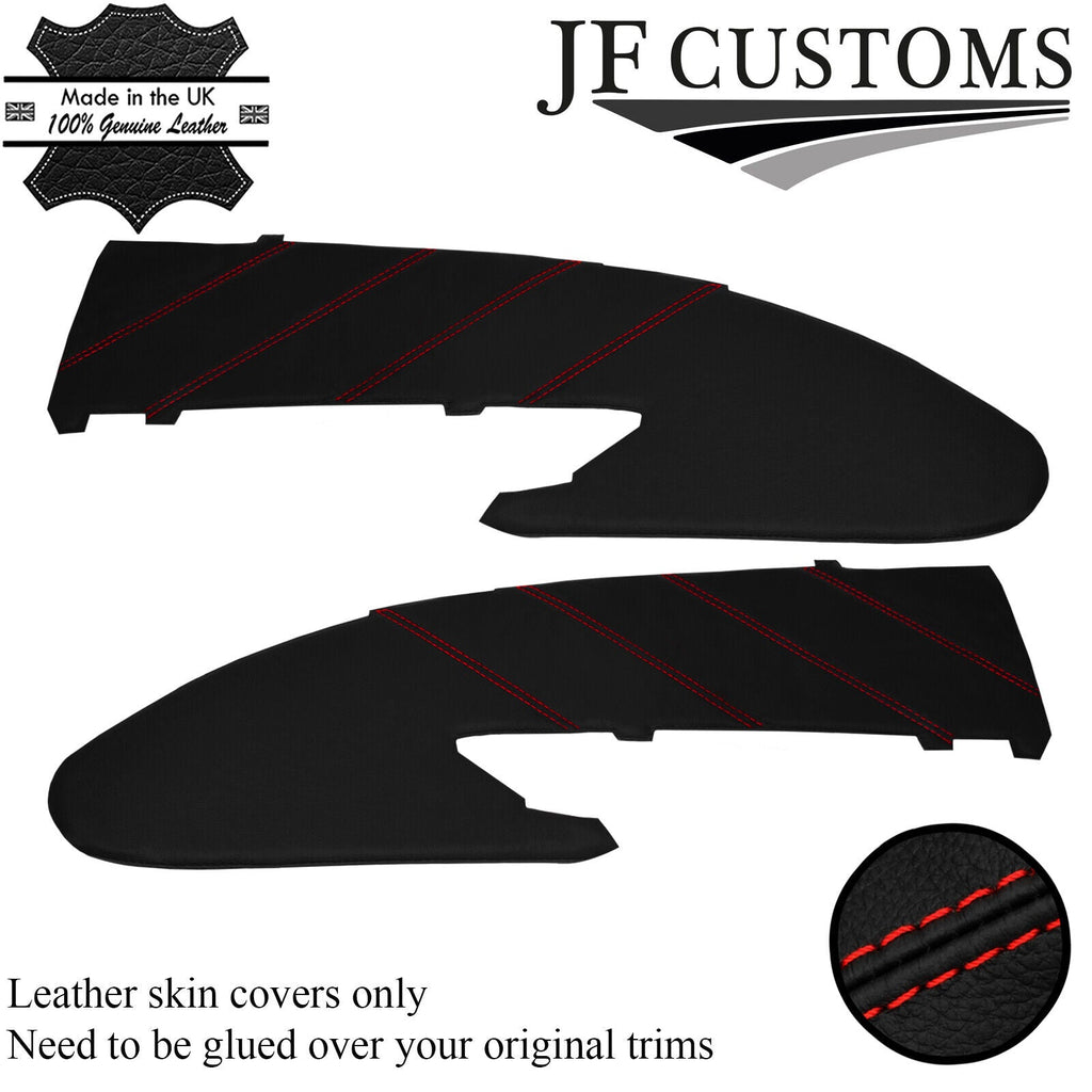 RED STITCH LEATHER 2X FRONT DOOR CARD TRIM COVER FOR HONDA ACURA TL 04-08 JF2