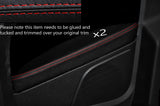 RED STITCH 2X REAR DOOR ARMREST SKIN COVER FITS VW POLO MK8 09-14 3 DOOR
