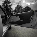 FITS VAUXHALL VX220 VX 220 00-06 2X YELLOW STITCH DOOR ARMREST LEATHER COVERS