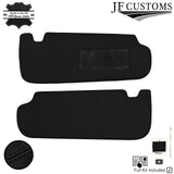 BLACK CROSS STITCH 2X SUN VISOR LEATHER COVERS FOR KIA OPTIMA 11-15 SALOON