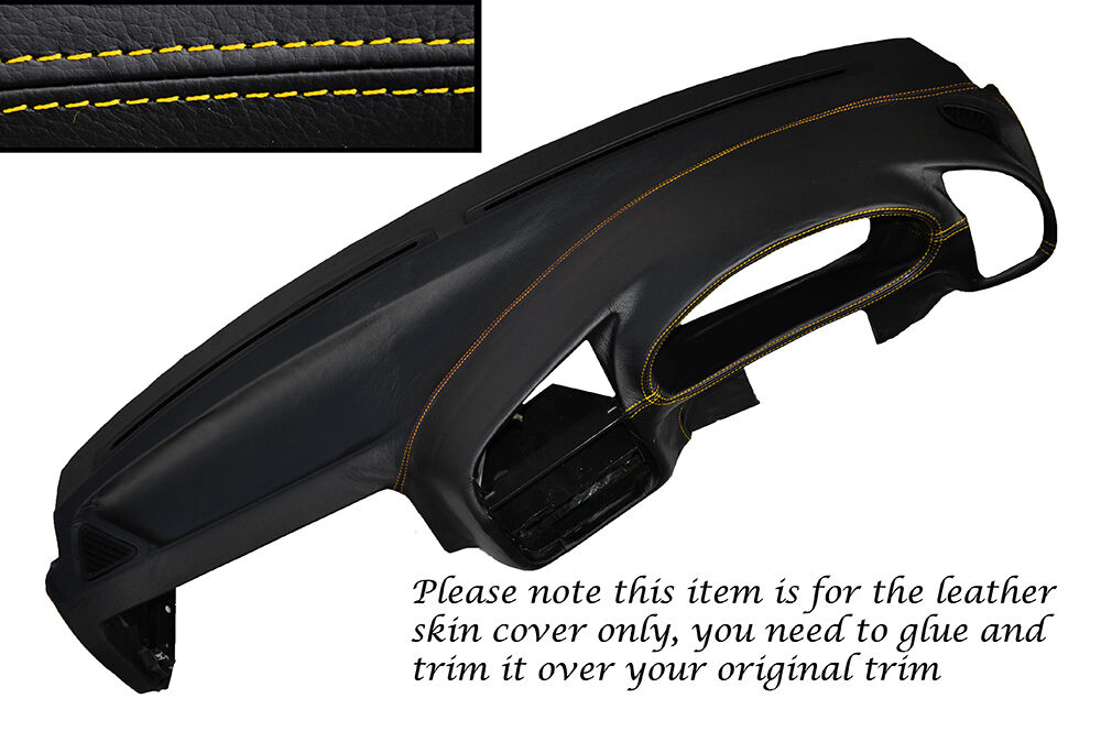 YELLOW STITCH DASH DASHBOARD LEATHER SKIN COVER FITS BMW 3 SERIES E36 1992-1998