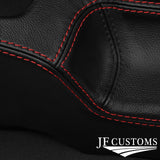 RED STITCH FRONT CENTRE CONSOLE LEATHER COVER FITS VW  SCIROCCO MK3 MADE IN UK