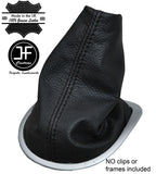 BLACK STITCHING MANUAL LEATHER GEAR GAITER FITS RENAULT CLIO 2006-2011