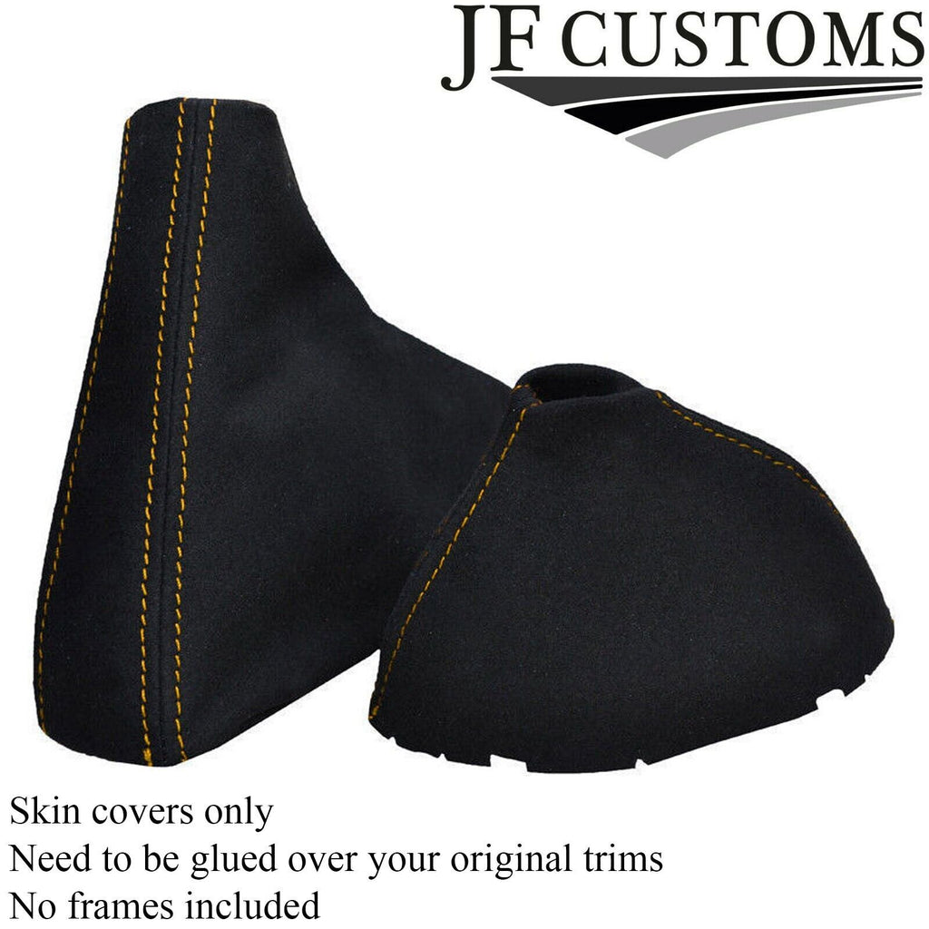 YELLOW STITCH AUTOMATIC SUEDE GEAR HANDBRAKE GAITER FITS BMW E90 E91 E92 E93