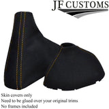 YELLOW STITCH AUTOMATIC SUEDE GEAR HANDBRAKE GAITER FITS BMW E90 E91 E92 E93