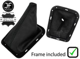 BLACK STITCH MANUAL LEATHER GEAR GAITER+PLASTIC FRAME FITS DAIHATSU COPEN 02-11