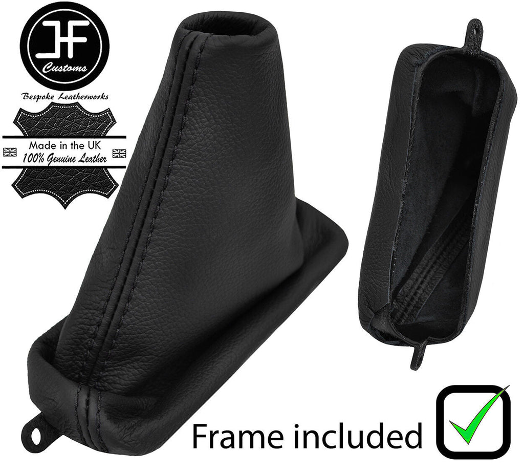 BLACK STITCH LEATHER HANDBRAKE GAITER+PLASTIC FRAME FITS MAZDA RX7 FD3S 92-02