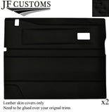 BLACK LUX-STITCH LEATHER 2X FRONT DOOR COVERS FOR LAND ROVER DEFENDER 90 110