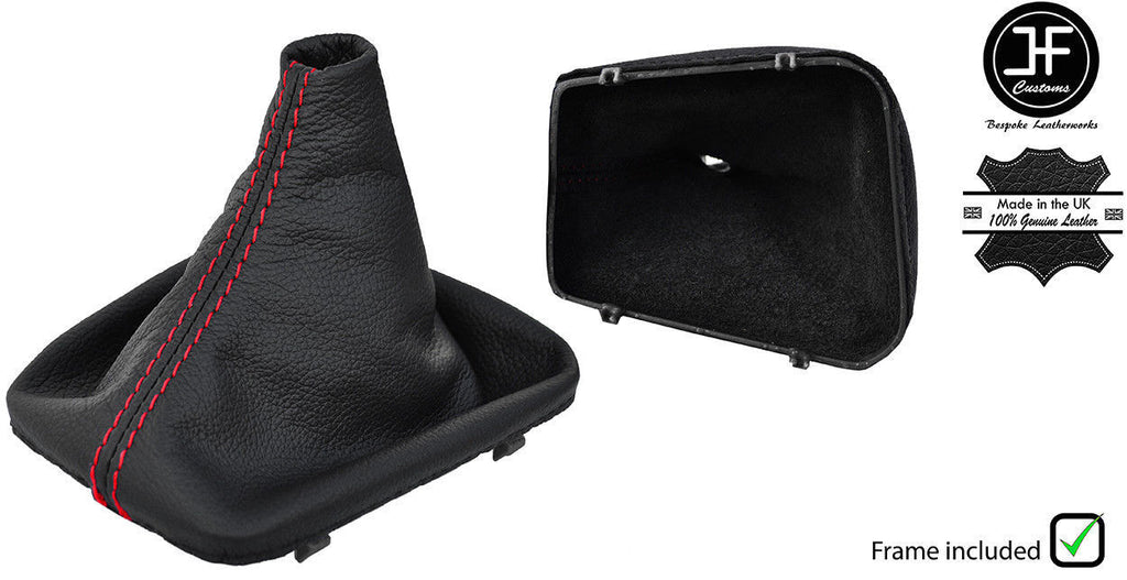 RED STITCH LEATHER MANUAL GEAR GAITER WITH PLASTIC FRAME FOR BMW E46 99-05