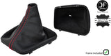 RED STITCH LEATHER MANUAL GEAR GAITER WITH PLASTIC FRAME FOR BMW E46 99-05