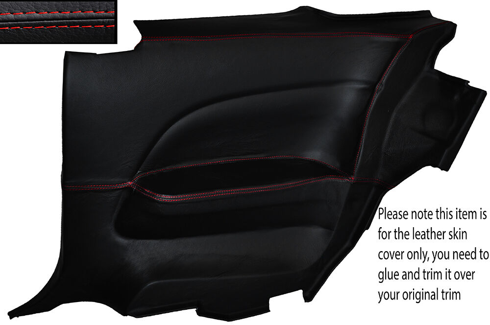 RED STITCHING 2X FULL REAR DOOR CARD SKIN COVER FITS HONDA PRELUDE MK5 97-01