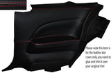 RED STITCHING 2X FULL REAR DOOR CARD SKIN COVER FITS HONDA PRELUDE MK5 97-01