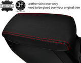 RED STITCH TOP GRAIN LEATHER ARMREST COVER FITS TOYOTA RAV 4 2013-2018