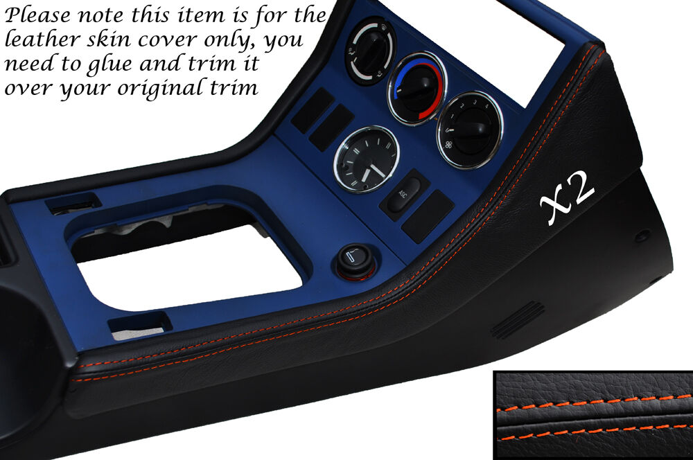 ORANGE STITCH 2X CENTER CONSOLE SIDE TRIM LEATHER SKIN COVERS FITS BMW Z3 95-03