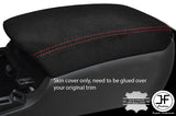 RED STITCHING REAL SUEDE ARMREST LID COVER FITS INFINITI Q50 2013-2017
