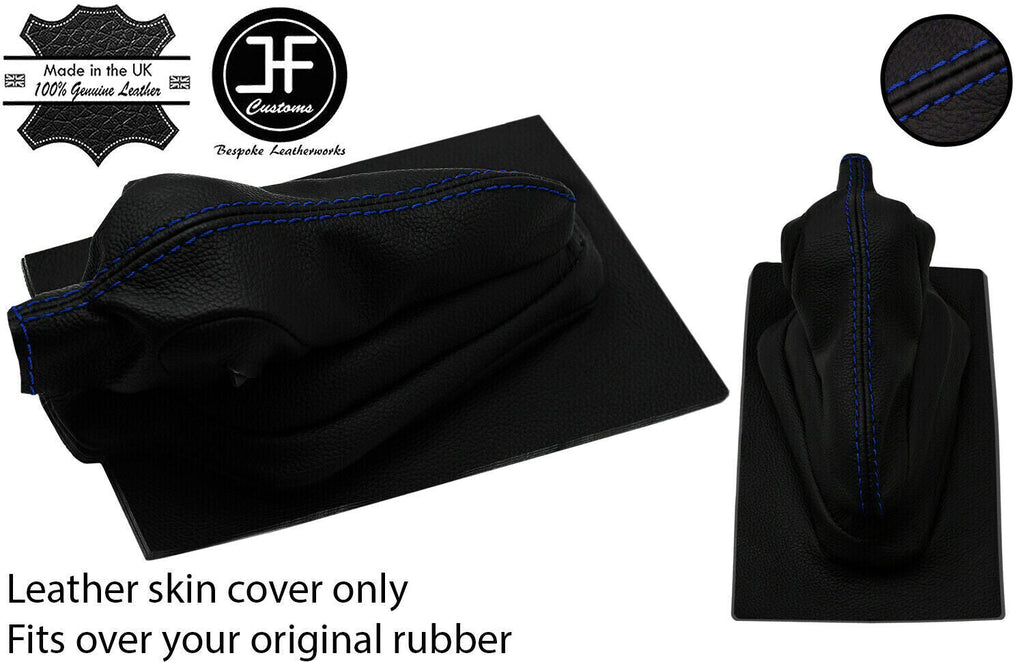 BLUE STITCH LEATHER HANDBRAKE GAITER OVER RUBBER FOR VW T3 TYPE 3 1500 1600 TL
