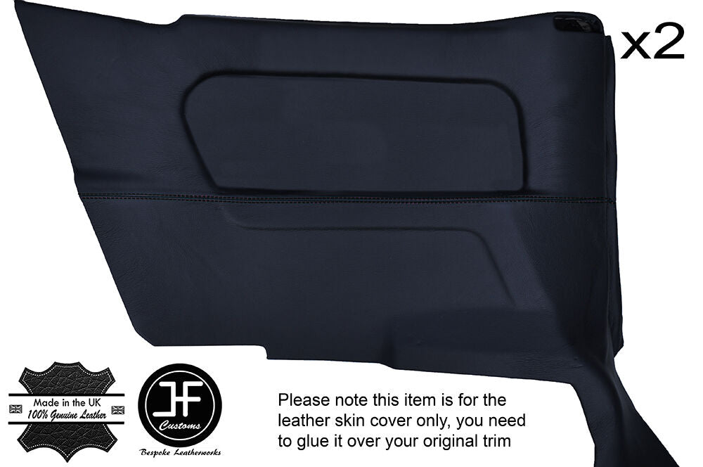 BLACK STITCH 2X REAR FULL DOOR CARD COVERS FITS BMW E30 84-93 CONVERTIBLE