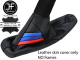 BLACK STITCH TRI STRIPE TOP GRAIN LTHR HANDBRAKE GAITER FOR BMW E90 E91 E92 E93