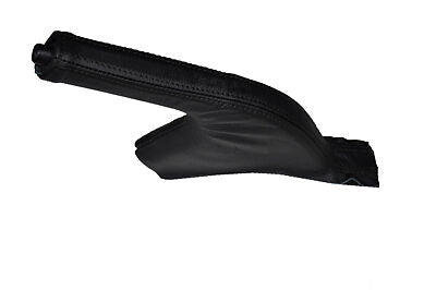 BLACK STITCH FITS MAZDA 2 2007-2012 LEATHER HANDBRAKE GAITER CUSTOM NEW