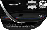 TRI STITCH 2X REAR DOOR ARMREST TRIM LEATHER COVER FOR BMW 1 SERIES E87 04-12