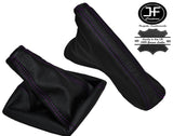 PURPLE STITCH REAL LEATHER GEAR HANDBRAKE GAITER FOR VAUXHALL ASTRA H MK5 04-09
