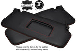 RED STITCH 2X SUN VISORS LEATHER COVERS FITS BMW 5 SERIES F10 F11 2010-2016