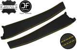 YELLOW STITCH 2X DOOR SILL TRIM TOP GRAIN LEATHER COVER FOR LOTUS ELISE S2 01-06