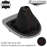 FITS HYUNDAI I10 2013-2021 D RED STITCH ITALIAN LEATHER GEAR GAITER COVER