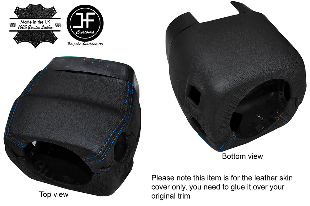 BLUE STITCH STEERING SHROUD COLUMN LEATHER COVER FITS CORVETTE C6 2005-2013