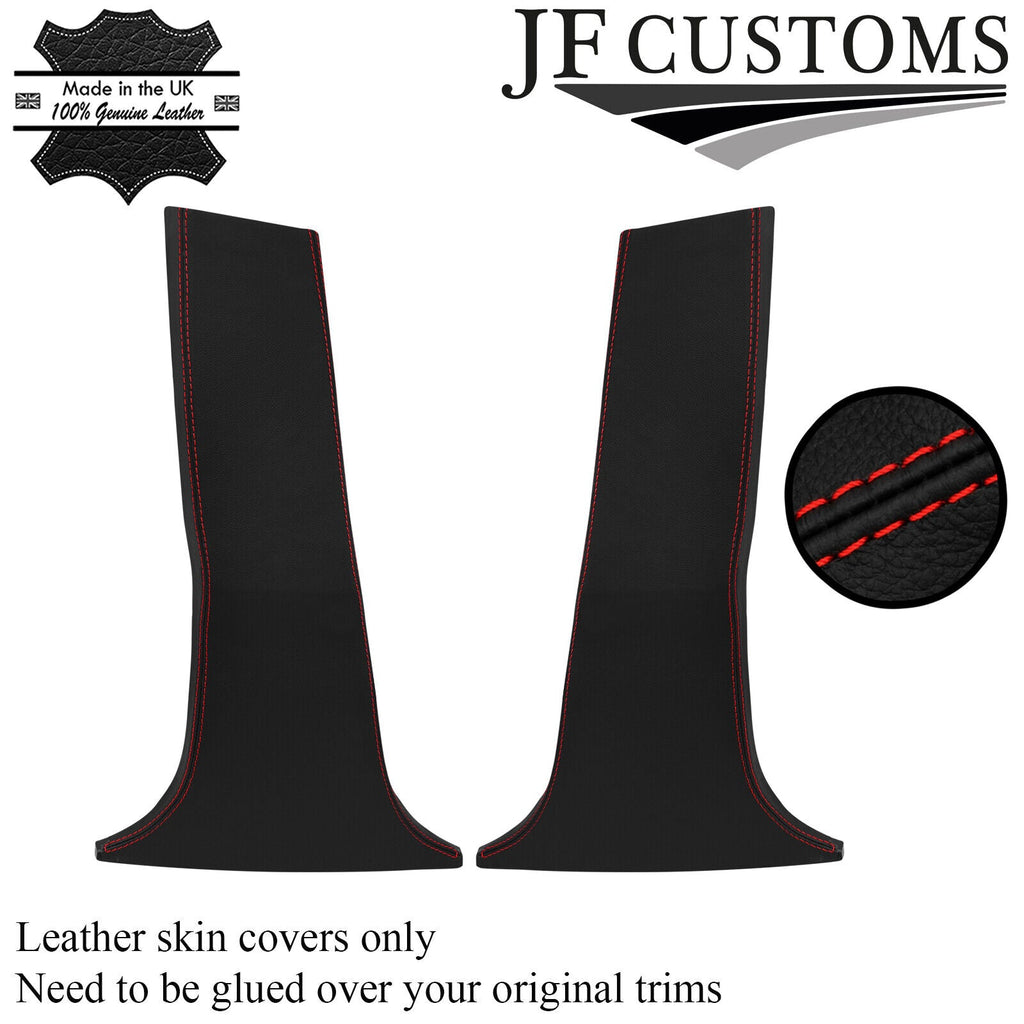 RED STITCH ITALIAN LEATHER 2X LOWER B PILLAR COVER FOR INFINITI G35 02-06 SEDAN