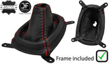 RED STITCH LEATHER GEAR GAITER+PLASTIC FRAME FITS MITSUBISHI ECLIPSE 00-05