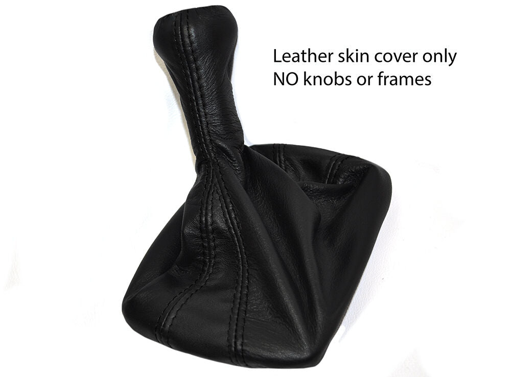 BLACK LEATHER TRIANGLE STITCH SKIN GEAR GAITER BOOT FITS PORSCHE 924 944 968