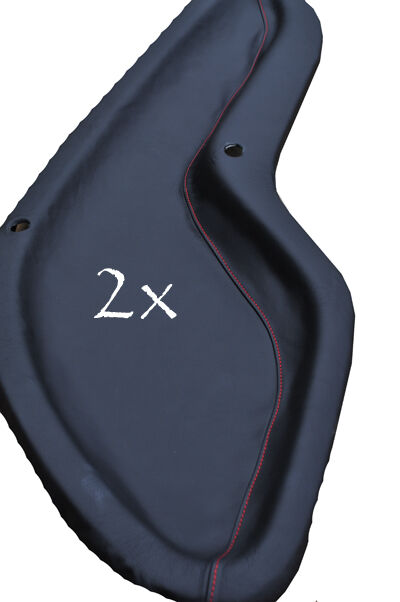 FITS SMART FORTWO 2X DOOR CARDS COVERS red stitching CUSTOM NEW MADE IN UK