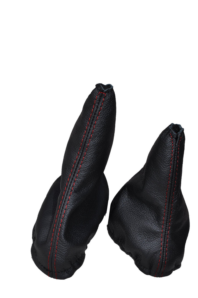 RED STITCHING LEATHER GEAR GAITER + HI LOW GAITER FITS MERCEDES G CLASS