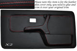 RED STITCH 2X FRONT FULL DOOR CARD SKIN COVERS FITS BMW 3 SERIES E30 COUPE