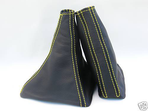 FITS NISSAN SKYLINE GTR GTS R32 LEATHER GAITERS YELLOW STITC CUSTOM NEW