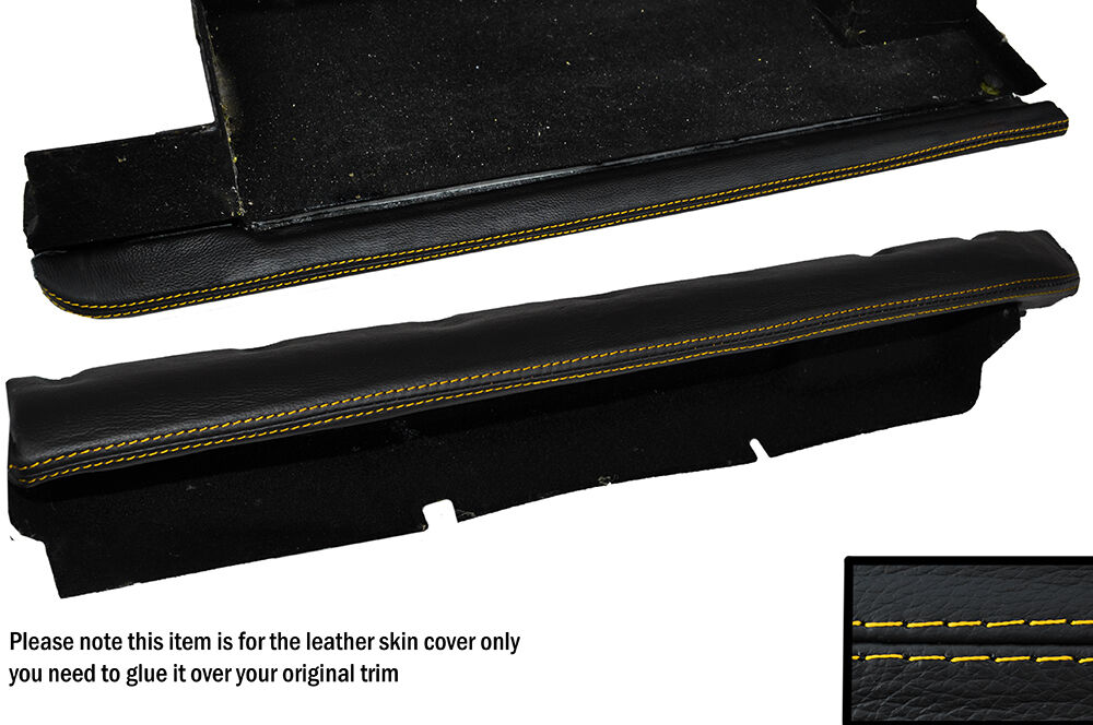 YELLOW STITCH UNDER DASH STORAGE TRAY LEATHER SKIN COVERS FITS PORSCHE 928 S2 S4