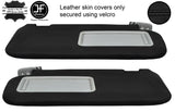 BLACK STITCH 2X SUN VISORS REAL LEATHER COVERS FITS MAZDA 3 2009-2013 CUSTOM NEW