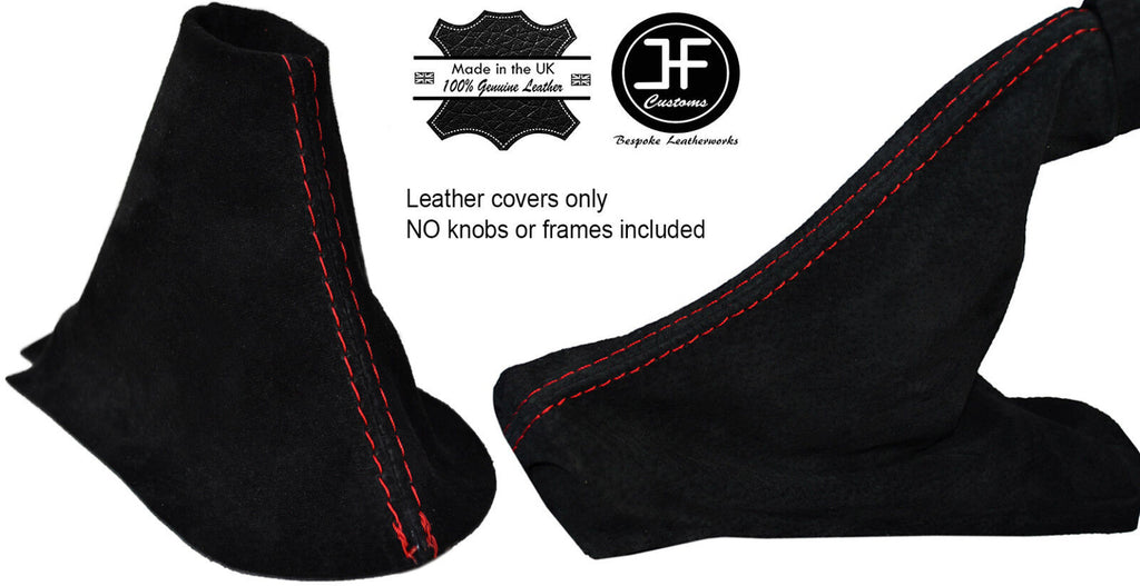 RED STITCH SUEDE MANUAL GEAR & HANDBRAKE GAITER FITS FORD MUSTANG 2015-2017