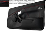 RED STITCH 2X FULL DOOR CARD LEATHER SKIN COVER FITS TOYOTA MR2 MK1 CUSTOM NEW