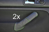 green stitch FITS VW GOLF MK4 4 IV 2X REAR LEATHER DOOR HANDLE COVERS CUSTOM NEW