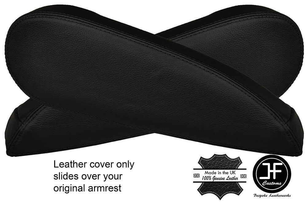 BLACK STITCH 2X SEAT ARMREST LEATHER COVERS FITS CITROEN C4 PICASSO VTR+ 06-13