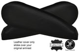 BLACK STITCH 2X SEAT ARMREST LEATHER COVERS FITS CITROEN C4 PICASSO VTR+ 06-13