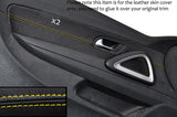 YELLOW STITCHING 2X FRONT DOOR CARD TRIM LEATHER COVERS FITS VW SCIROCCO 08-14