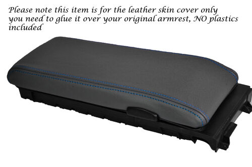 BLUE STITCH FITS PORSCHE 924 944 968  83-85 GREY LEATHER  ARMREST COVER ONLY
