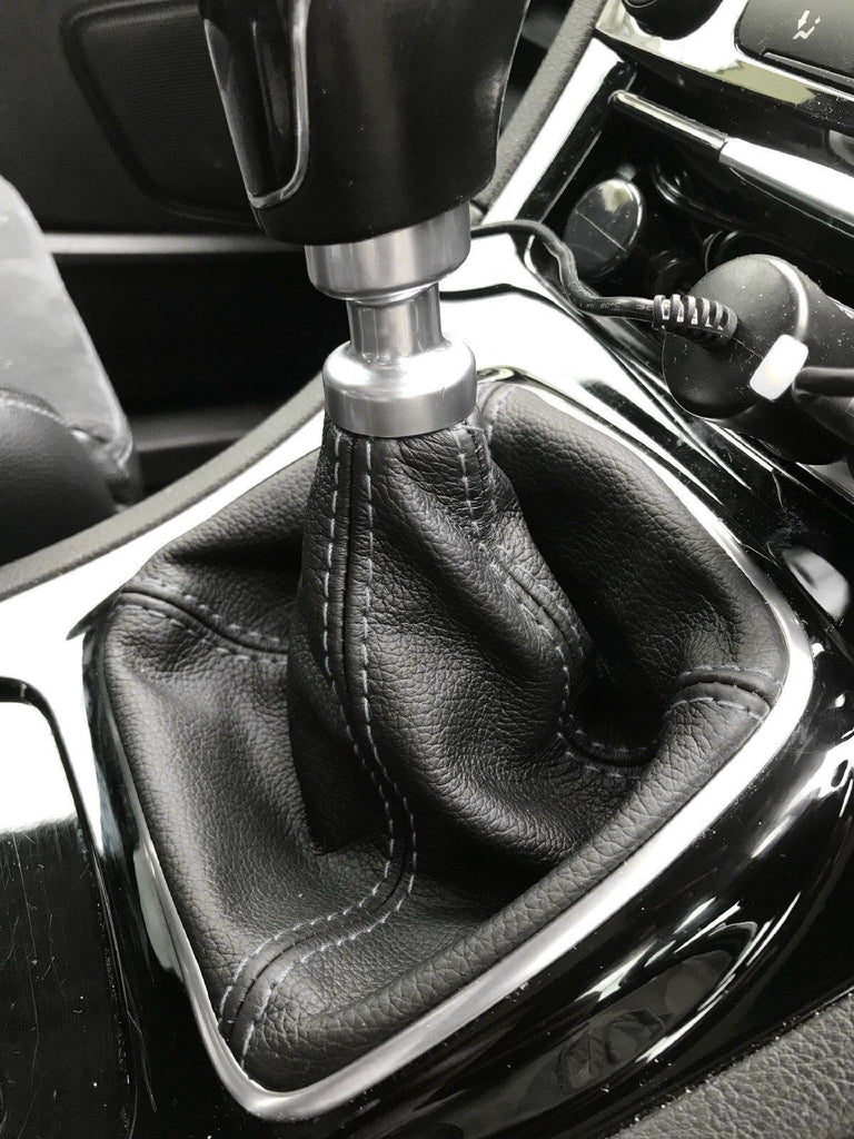 GREY STITCH MANUAL REAL LEATHER GEAR STICK GAITER FITS FORD S-MAX 2011-2015