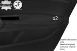 BLACK STITCH 2X FRONT DOOR ARMREST LEATHER COVER FOR PEUGEOT 308 14-18 5 DOOR