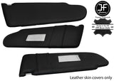 BLACK CROSS STITCH 2X SUN VISOR LEATHER COVERS FITS VW T5 TRANSPORTER 2 MIRROR