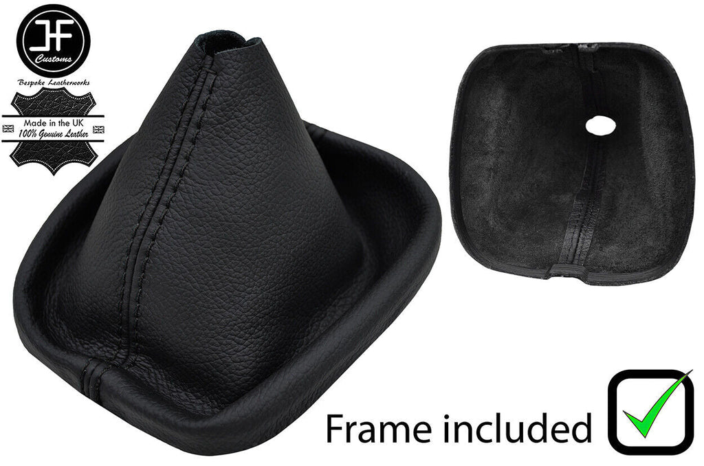 BLACK STITCH LEATHER MANUAL GEAR GAITER+PLASTIC FRAME FITS JAGUAR S TYPE 99-07
